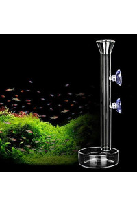 Shrimp Feeding Tube and Dish,clear crystal glass Shrimp Feeder Tube Tray for Fish Tank Aquarium Shrimp