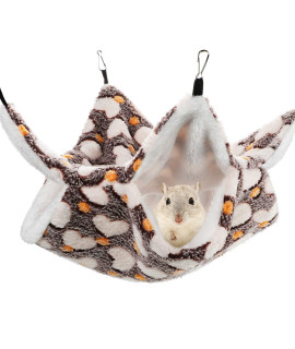 Small Pet Cage Hammock, Double-Layer Rat Hammock Hanging Bed, Warm Ferret Cage Hammock, Pet Swinging Bed For Sugar Glider Fleece Chinchilla Parrot Guinea Pig Squirrel Hamster Playing Sleeping