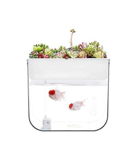 Twdyc Geometry Mini Lazy Fish Tank Charging Self-Cleaning Aquarium Home Office Aquarium
