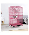 Erwazi Cat Cage Cat Houses for Indoor Cats, Cat Crate Pet Crate Cat Playpen Cat Home, Luxury 3/4/6 -Tier Portable Fold Cat Cages