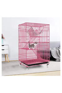 Erwazi Cat Cage Cat Houses for Indoor Cats, Cat Crate Pet Crate Cat Playpen Cat Home, Luxury 3/4/6 -Tier Portable Fold Cat Cages