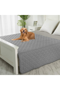 SPXTEX Dog Bed Cover Washable Couch Cover Non-Slip Sofa Cover Furniture Protector Cover Reusable Incontinence Bed Underpads for Pets Kids Children Dog Cat 68"x82" Dark Grey+Grey