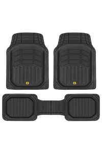 catA cAMT-9013 (3-Piece) Heavy Duty Deep Dish Rubber Floor Mats, Trim to Fit for car Truck SUV Van, All Weather Total Protection Durable Liners