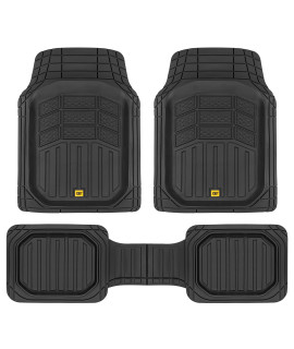 catA cAMT-9013 (3-Piece) Heavy Duty Deep Dish Rubber Floor Mats, Trim to Fit for car Truck SUV Van, All Weather Total Protection Durable Liners