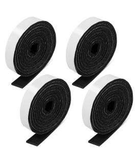 12 X 60 Inch Felt Strips With Adhesive Backing Felt Tapes Felt Strip Rolls Furniture Self-Stick Heavy Duty Polyester For Protecting Furniture And Diy Adhesive (Black, 4 Rolls)