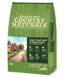 grandma Maes country Naturals grain Inclusive Dry Dog Food 4 LB Large Breed chicken & Whitefish