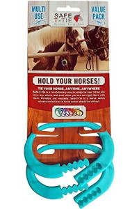 Safety Tie Injuries Preventing Horse Tether Tie - Portable & Reusable Breakaway Horse Tie - Safety for You & Your Horse - Quick Release Horse Tie - 5 customizable Loop Setting - 2pcs (Sky Blue)