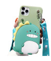 Sgvahy Coin Purse Case Compatible With Iphone 11 Pro, Cute Dinosaur Design With Zipper Back Cover Soft Silicone Shockproof Protective Case Long Strap Ropea] (Dinosaur, Iphone 11 Pro)