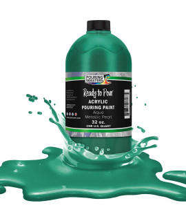 Pouring Masters Aqua Metallic Pearl Acrylic Ready to Pour Pouring Paint - Premium 32-Ounce Pre-Mixed Water-Based - for canvas, Wood, Paper, crafts, Tile, Rocks and More