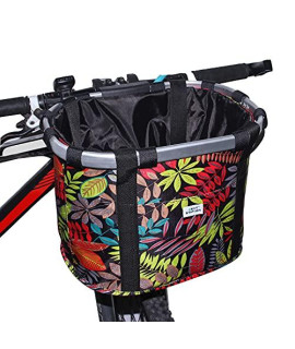 Next Station Bike Basket for Women, Bicycle Handlebar Basket for Small Dog Cat, Easy Install and Quick Release Multi-Purpose Picnic Basket Shopping Bag