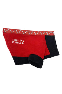 DOGGIE DESIGN Highline Fleece Dog Coat Red and Black Rolling Bones (Size 14LC)