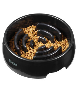 Large Slow Feeder Dog Bowls ,Hold 8 cups,Stop Bloat Bowl Anti-choking Anti-gulping Fun Feeding Bowl (Large, Black)
