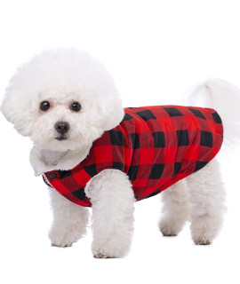 Waterproof Christmas Puppy Dog Winter Coat Clothes Vest,Fleece Lined Extra Warm Pet Dog Jacket for Small Medium Dog,Cold Weather Soft Apparel Cat