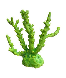 Artificial Aquarium Coral - Freshwater and Saltwater Aquarium Decorations, Assorted Medium/Large Coral - Made in USA (Octopus Coral Lime Green)