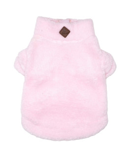 The Worthy Dog Solid Fleece Quarter Zip Pullover, Warm Pullover Fleece Dog Sweater, Winter Dog Clothes - Large, Pink