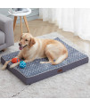 Western Home Large Dog Bed for Large, Jumbo, Medium Dogs, Orthopedic Pet Bed Mattress with Removable Washable Cover, Thick Egg Crate Foam Dog Bed with Non-Slip Bottom