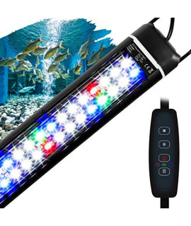 SEISSO Aquarium Light with Timer Control, Full Spectrum Aquarium Light Auto On/Off with Extendable Brackets 34" 36" 40" 42" Dimmable Light for Plants/Fish