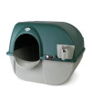 Omega Paw VM-RA15-1-PR Premium Roll 'N Clean Self Cleaning Litter Box with Integrated Litter Step and Unique Sifting Grill, Regular, Forest Green