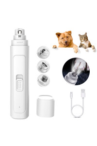 dog nail grinder, pet nail grinder for dogs suit for small medium or large dogs & cats,with LED light Upgraded 2-Speed Electric Rechargeable pet nail grinder quiet free painless nail trimmers & file