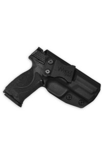 WHOLEgUNS - IWB KYDEX Black Full cover classic Holster - Inside Waistband- Adj cant & Posi-click Retention - 100% US Made (for S&W M&P 9MM40SW 425-Right Hand)