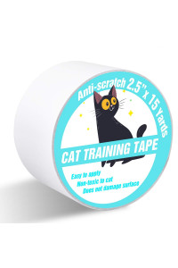 Polarduck Anti Catascratchatape, 25 Inches X 15 Yards Cat Training Tape, 100 Transparent Clear Double Sided Cat Scratch Deterrent Tape, Furniture Protector For Couch, Carpet, Doors, Pet Kid Safe