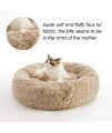Calming Dog Bed & Cat Bed, Anti-Anxiety Donut Dog Cuddler Bed, Warming Cozy Soft Dog Round Bed, Fluffy Faux Fur Plush Dog Cat Cushion Bed for Small Medium Dogs and Cats (20"/24"/27"/30")