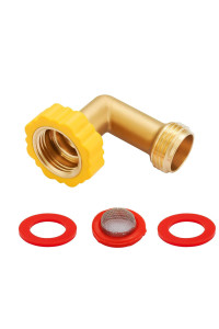 Minimprover Lead-Free Brass 90 Degree Hose Saver Hose Elbow Fitting Quick Swivel connect Adapter Thread Size 34 connectors