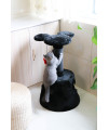 Penn-Plax Disney Cat Tree with Cubby, Sisal Rope Scratching Post, Mickey Mouse Platform, and Swatting Toy - Dark Grey and Red