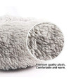 BIGTREE Long Plush Comfy Calming & Self-Warming Bed for Dog & Cat, Anti Anxiety, Furry, Soothing, Fluffy, Washable Ped Bed Gray - Small 19.5"