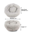 BIGTREE Long Plush Comfy Calming & Self-Warming Bed for Dog & Cat, Anti Anxiety, Furry, Soothing, Fluffy, Washable Ped Bed Gray - Small 19.5"
