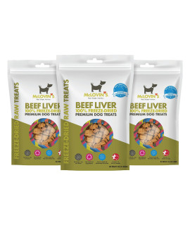 McLovins Beef Liver Treats for Dogs - High Protein, grain Free, All-Natural Freeze Dried Liver Treats for Dogs, Ingredient Sourced from USA, The Perfect High Value Training Reward- 3x4oz(12oz)