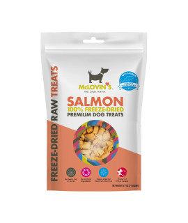 Mclovins Freeze Dried Salmon Treats For Dogs - High-Protein, Grain-Free - All-Natural Healthy Freeze Dried Dog Treats- Made In The Usa - Perfect High Value Training Reward - 1A25Oz(25Oz)