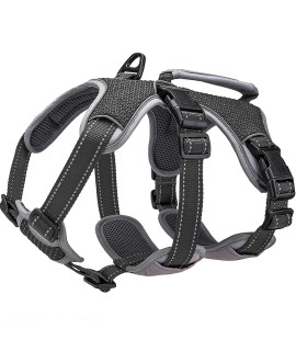 Belpro Multi-Use Support Dog Harness, Escape Proof No Pull Reflective Adjustable Vest With Durable Handle, Dog Walking Harness For Bigactive Dogs (Black, M)