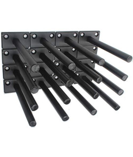 16 Pcs 5 Black Solid Steel Floating Shelf Bracket Blind Shelf Supports - Hidden Brackets for Floating Wood Shelves - concealed Blind Shelf Support - Screws and Wall Plugs Included