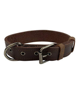 Taco Dog, Chewy Dog Collar 1.25 Wide (12 to 16 in.) Handmade from Full Grain Leather - for Puppy or Small Dog with 5 Holes - Soft, Durable, Safe for, Teething (Bourbon Brown)