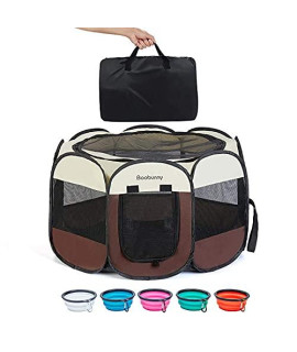 BOOBUNNY Pet Tent Playpen Portable Carrying Case Dog Cat Rabbit Kennels Foldable Bed Removable Mesh Shade Cover One- Step Open Water Resistant