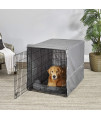 New World Double Door Dog Crate Kit | Dog Crate Kit Includes One Two-Door Dog Crate, Matching Gray Dog Bed & Gray Dog Crate Cover, 42-Inch Kit Ideal for Large Dog Breeds