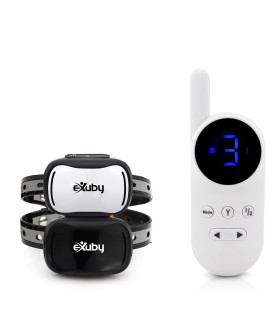 eXuby Tiny Dual Shock Collar - Smallest Collar on The Market - Sound, Vibration, Shock - 9 Intensity Levels - Pocket-Size Remote - Long Battery Life - Waterproof (White Remote)