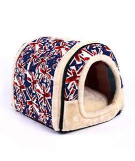 Blue Dog House Soft Indoor Small Medium Dog Houses, Pets Soft Plush Material Portable and Great for Transportation and Short Outings