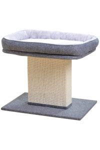 catry cat Bed with Scratching Post - Minimalist Style Design of cat Tree with cozy cat Bed and Teasing Scratching Post, Allure Kitten to Stay Around This Sturdy and Easy to Assemble cat Furniture