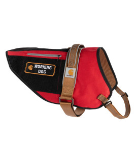 Carhartt Nylon Ripstop Service Dog Harness, High Risk Red/Carhartt Brown, Large