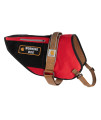 Carhartt Nylon Ripstop Service Dog Harness, High Risk Red/Carhartt Brown, Medium