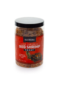 Flukers All Natural Large Sun-Dried Red Shrimp - Perfect for Aquatic Turtles Aquatic Frogs Tegus Monitors and Tropical Fish 5oz