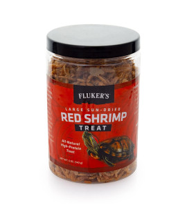 Flukers All Natural Large Sun-Dried Red Shrimp - Perfect for Aquatic Turtles Aquatic Frogs Tegus Monitors and Tropical Fish 5oz
