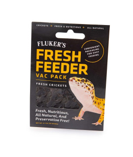 Flukers Fresh Feeder Vac Pack crickets - great for Insect-Eating Reptiles Birds or Small Animals 0.7oz