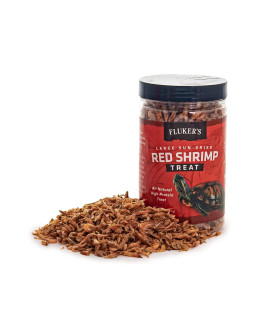 Flukers All Natural Large Sun-Dried Red Shrimp - Perfect for Aquatic Turtles Aquatic Frogs Tegus Monitors and Tropical Fish 2.5oz