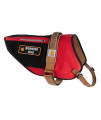 Carhartt Nylon Ripstop Service Dog Harness, High Risk Red/Carhartt Brown, X-Large