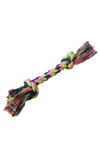 Rcsinway Pet Toy Double Knot Miansheng Hand Woven Cotton Rope Toy Dog ??Teeth Dentifrice Trumpet 17cm,Suitable for Dogs and Cats (Color : Random Color)