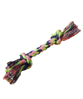 Rcsinway Pet Toy Double Knot Miansheng Hand Woven Cotton Rope Toy Dog ??Teeth Dentifrice Trumpet 17cm,Suitable for Dogs and Cats (Color : Random Color)