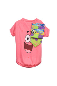 SpongeBob SquarePants for Pets Nickelodeon Patrick Pink Shirt for Dogs & green Bandana combo- Size Medium Soft and comfortable Spongebob clothes for Dogs- Lightweight T Shirt & Dog Bandana